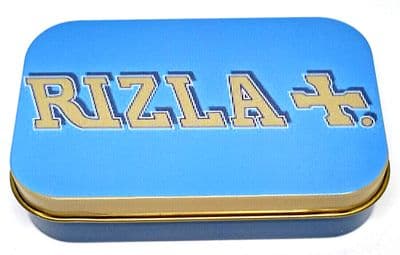 1 OZ HINGED RIZLA CLASSIC TOBACCO TIN CIGARETTE BACCY SURVIVAL STASH POCKET TINS