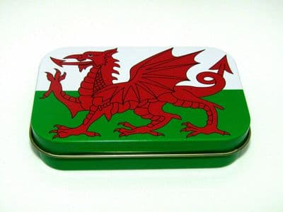 1 OZ HINGED TOBACCO TIN WELSH FLAG DRAGON WALES TOBACCO TINS