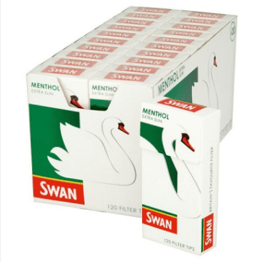 10 Packs SWAN Menthol Extra Slim Filter Tips 120 Filters per Pack(1200 Filters)