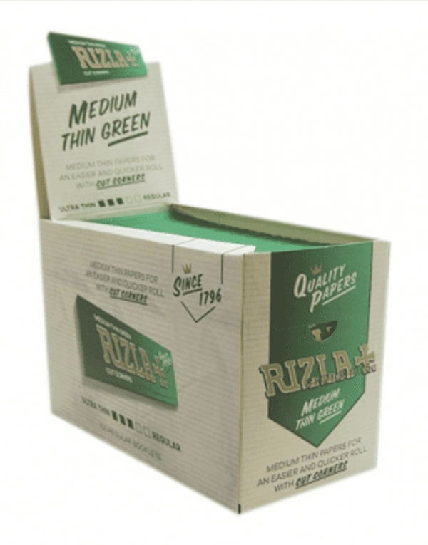 100 Rizla Green full box Regular Rolling Papers