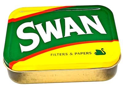 2oz Swan Metal Tobacco tin with sealed lid 2oz Baccy Pill Box Storage Cigarette