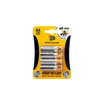 4 Pack JCB Brand New Genuine AA Super Alkaline Batteries Built To Last Household