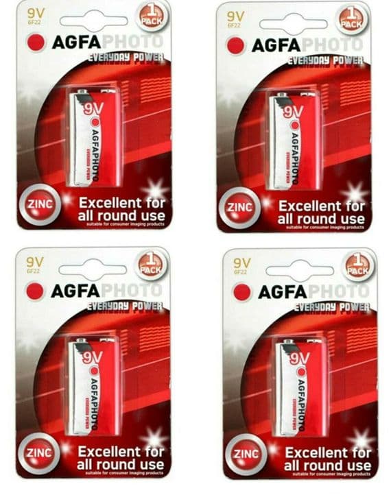 9V 9 VOLT PP3 ZINC CHLORIDE BATTERIES FOR SMOKE ALARM LONG LIFE 4 pack