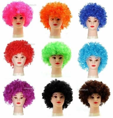 AFRO WIG  MULTI COLOUR 80s CURLY PARTY CLOWN FUNKY DISCO KIDS CHILDS