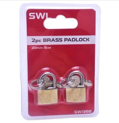 Brass Padlocks 2 Mini Pad Locks Suitcase Luggage Pad Lock 2 Keys per Lock 20mm