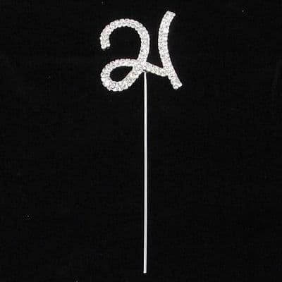 Diamante Rhinestone Gem Cake Pick Topper Birthdays Silver Numbers 21 Years Old