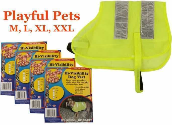 Dogs HiVis Jacket DOG VEST Jacket Viz High Visibility Safety Coat M L