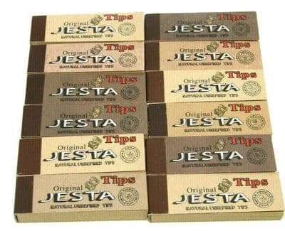 JESTA SMOKING ROACH TIPS NATURAL UNBLEACHED TIPS UNREFINED 12 BOOKLETS