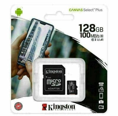 KINGSTON 32GB 64GB 128GB CANVAS SELECT PLUS MICRO SD CARD ADAPTER CLASS 10
