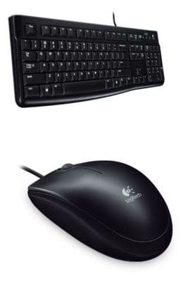 Logitech K120 Wired Keyboard And Wired Optical Logitech Mouse Set