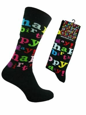 Mens Happy Birthday Cotton Rich Novelty Party Socks UK 6-11