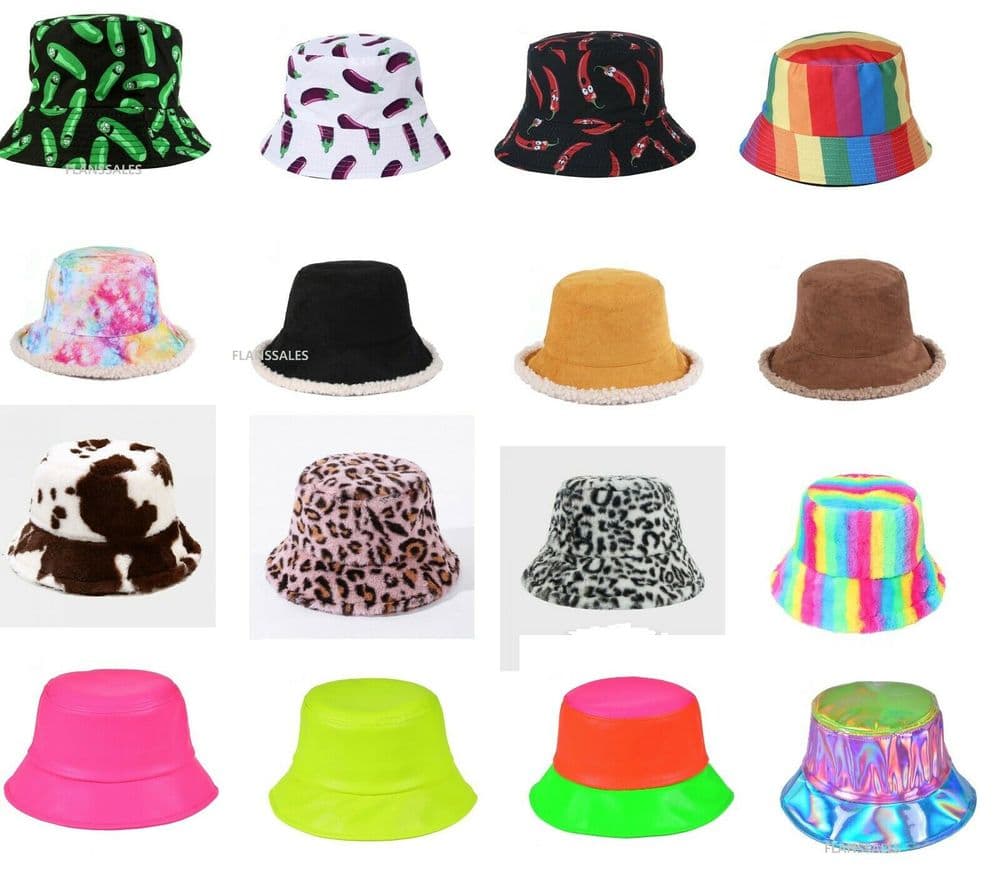 Mens Ladies bucket hats Festival Bucket Hat Fishing Sun Hats Beach