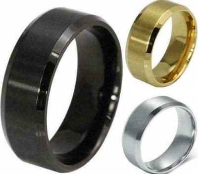 Mens Wedding Rings Stainless Steel Wedding Rings Mens Engagement Rings 8mm Band