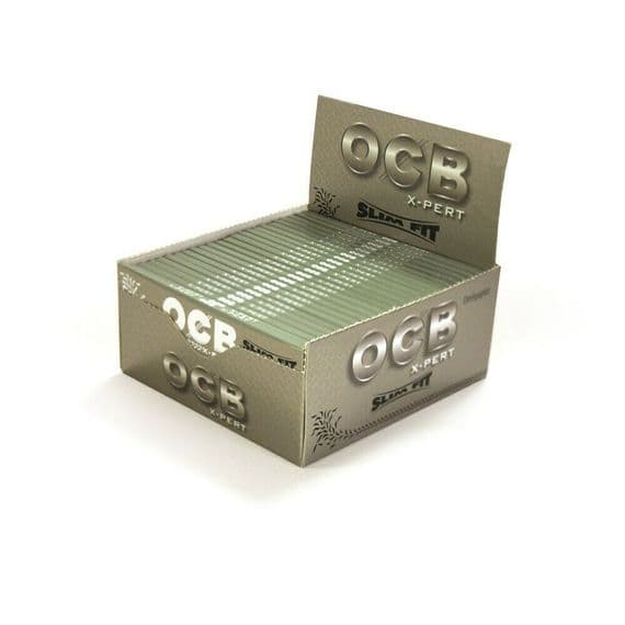 OCB Silver X-Pert Slim Fit King Size Rolling Papers Full Box 50