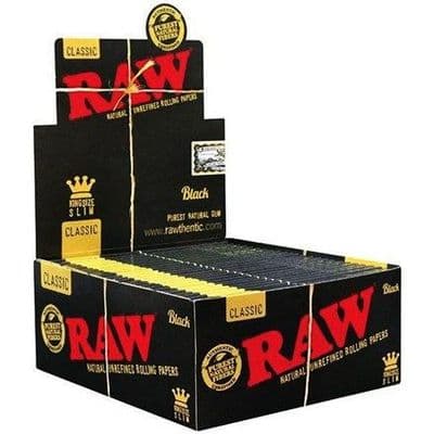 RAW Black Rolling Papers King Size Slim Classic Natural Unrefined 110mm