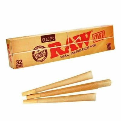 Raw Classic King Size Mega Pack 32 Cones - Pre Rolled Rolling Papers