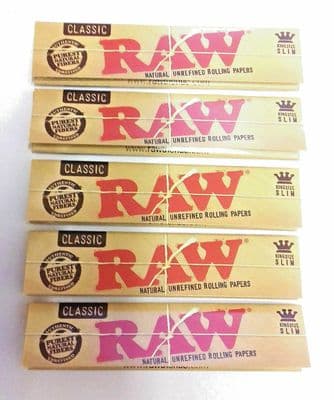 RAW King size Slim Rolling  Papers Authentic