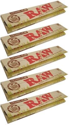 RAW Organic  King Size Slim Rolling Papers Unrefined Papers 5 Booklets