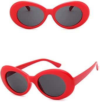 Red Oval Glasses Kurt Cobain clout Sunglasses Nirvana Fancy Dress sunglasses