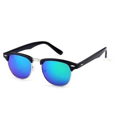 Retro Black Blue Lens Sunglasses Mens Womens Ladies Sunglasses