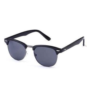 Retro Black With Dark Lens Sunglasses Mens Womens Ladies Sunglasses
