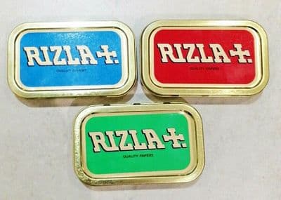 RIZLA EMPTY RIZLA TOBACCO TINS 1oz TIN WITH RUBBER SEAL LID RIZLA TOBACCO TIN BA