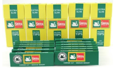 Swan Green Rolling papers and Swan Extra Slim Filter Tips (600)