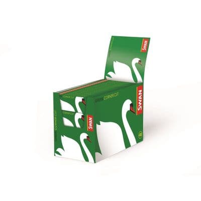 Swan Standard Size Green Corner Cut Cigarette Rolling Papers - 50 Booklets