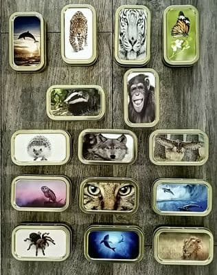 TOBACCO TINS 1 OZ RUBBER SEAL NOVELTY ANIMAL TOBACCO TIN BACCY TINS