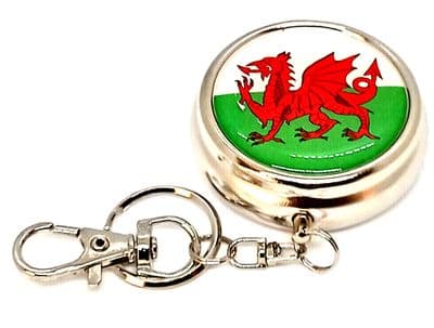 Wales Pocket Ashtray Portable Ashtray with Key Ring Welsh Round ashtray