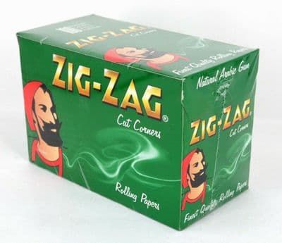 Zig Zag Green Cut Corners Rolling Papers