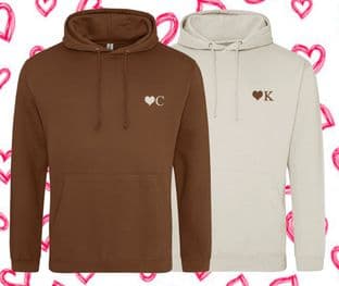 Personalised  Heart Initial Hoodies