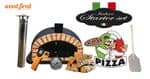 BLACK ITALIAN WOOD FIRED PIZZA OVEN STARTER KIT 90CM-100CM, ORANGE ARCH, BLACK DOOR