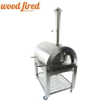roma wood fired pizza oven stainless steel extra large with stand