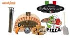 SAND ITALIAN WOOD FIRED PIZZA OVEN STARTER KIT 90CM-100CM, ORANGE BRICK, GOLD DOOR
