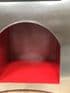 venice wood fired pizza oven in red with stainless steel chimney and body