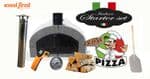 WHITE ITALIAN WOOD FIRED PIZZA OVEN STARTER KIT 90CM OR 100CM, GREY ARCH, BLACK DOOR