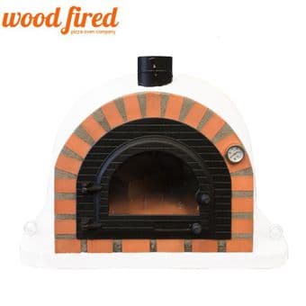 WHITE PRO MAXI DELUXE WOOD FIRED PIZZA OVEN WITH CAST IRON DOOR 100CM