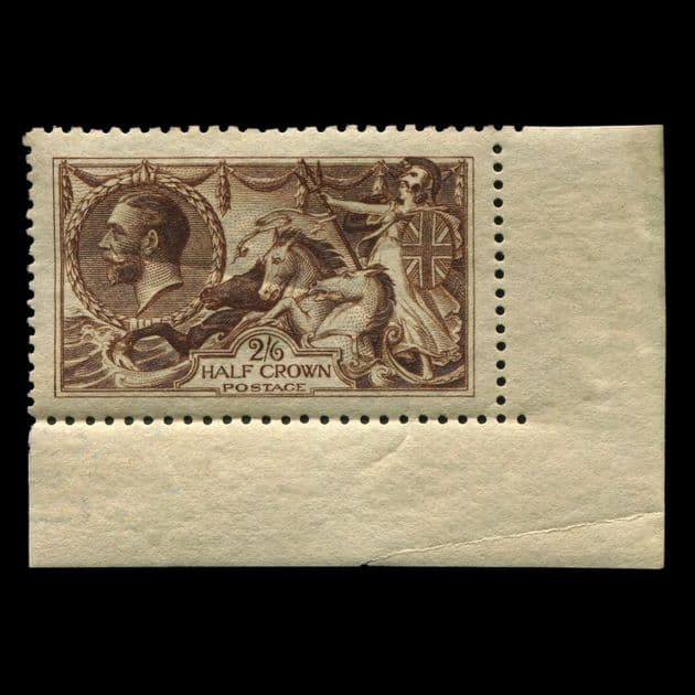 TUT3899 - GB KGV DLR 2s.6d Very Deep Brown LMM Corner