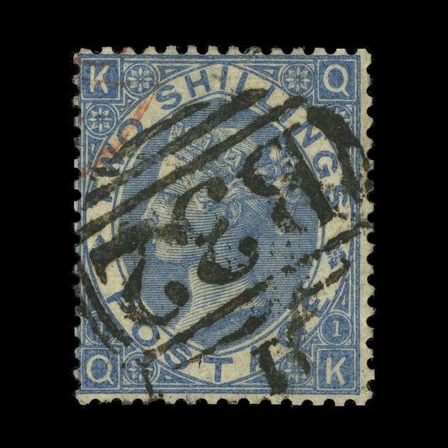 TUT3998 - GB Used Abroad QV 2s Cobalt 'B32' Argentina U Certified