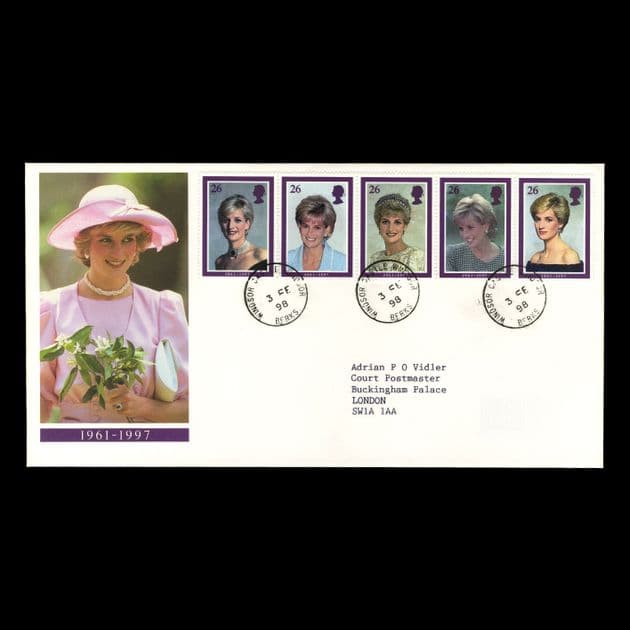 TUT4436 - GB Covers QEII - Princess Diana Small Windsor Castle CDS