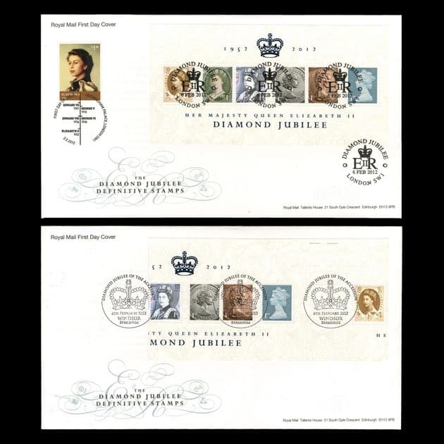 TUT4976 - GB QEII Diamond Jubilee MISCUT Error MS FDC