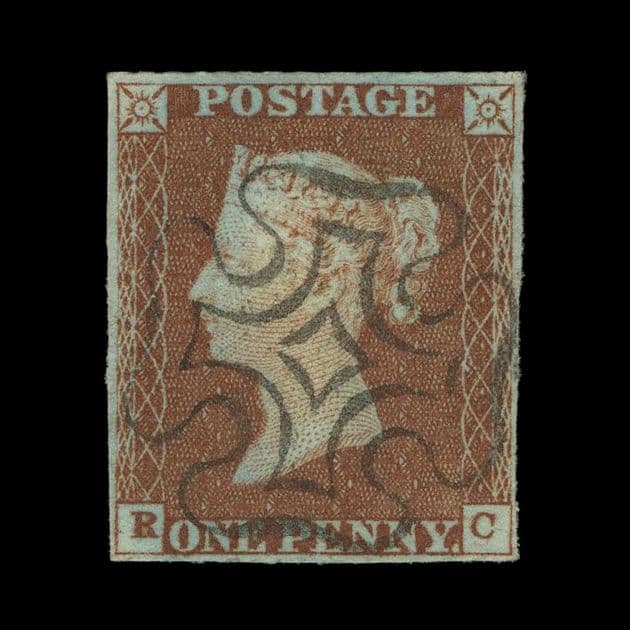 TUT5149 - GB QV PL30 1d. Red-Brown P converted to R VFU