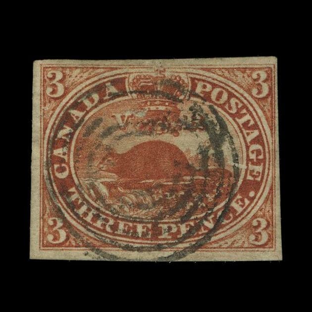 TUT5248 - Canada - Beaver 3d. Brown-Red F - VFU 6 Ring SON