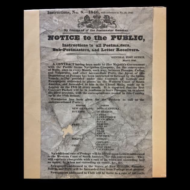 TUT5399 - GB Covers - QV BRITISH POST OFFICE NOTICES 1846