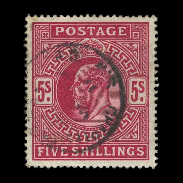 TUT5428 - GB KEVII Somerset House 5s. Carmine G-FU