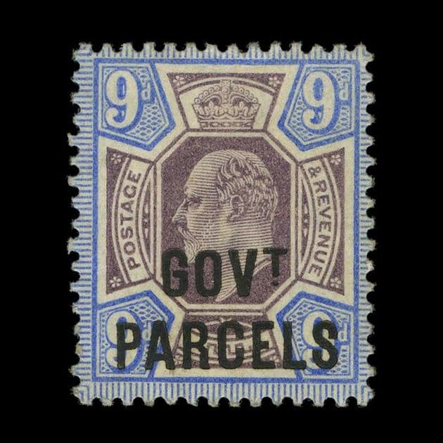 TUT5548 - GB Officials KEVII 9d. Ovpt. GOVT PARCELS VFM Brandon
