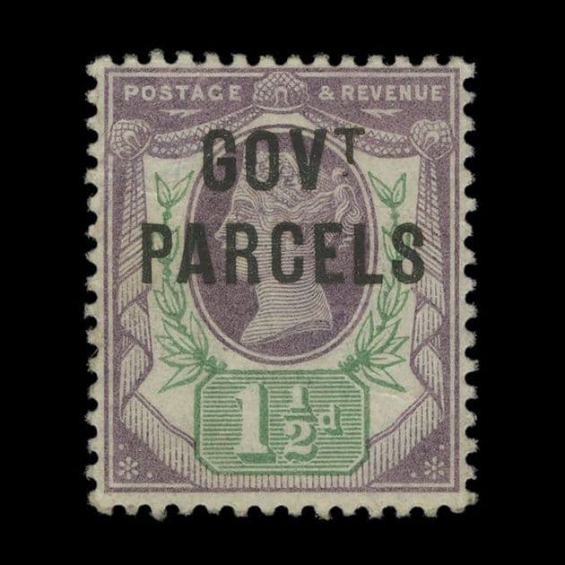 TUT5564 - GB QV GOVT PARCELS 1½d Dot to left of 'T' VFM