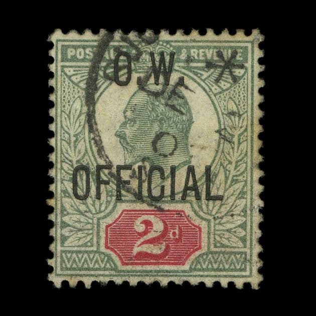 TUT5583 - GB KEVII OFFICIAL O.W. 2d. DE 2 (19)03 CDS