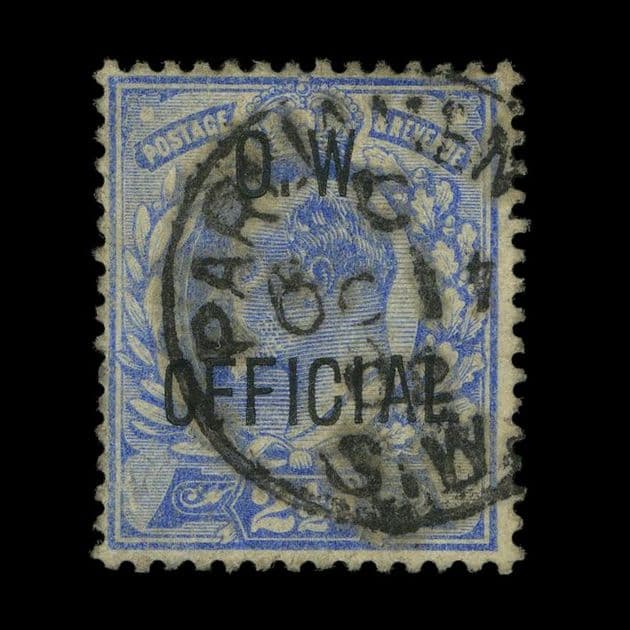 TUT5584 - GB KEVII OFFICIAL O.W. 2½d. Ultramarine CDS